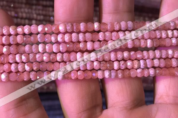 CRB2619 15.5 inches 2*3.5mm faceted rondelle rhodochrosite beads