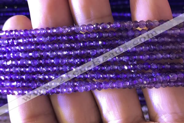 CRB2630 15.5 inches 2*3mm faceted rondelle amethyst beads