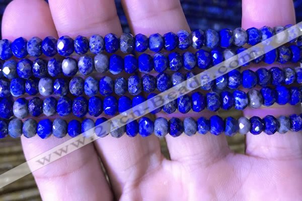 CRB2648 15.5 inches 3.5*5mm faceted rondelle lapis lazuli beads