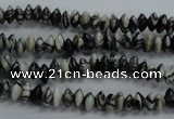 CRB28 15.5 inches 3*6mm rondelle black water jasper beads