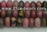 CRB2885 15.5 inches 4*6mm rondelle rhodonite beads wholesale