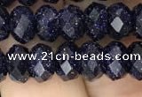 CRB3034 15.5 inches 5*8mm faceted rondelle blue goldstone beads