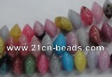 CRB33 15.5 inches 6*10mm rondelle dyed white jade gemstone beads