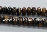 CRB35 15.5 inches 6*10mm rondelle iron zebra jasper beads