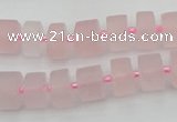 CRB452 15.5 inche 7*11mm tyre matte rose quartz gemstone beads