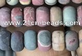 CRB5012 15.5 inches 4*6mm rondelle matte picasso jasper beads