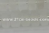 CRB502 15.5 inches 7*14mm tyre matte white crystal beads wholesale