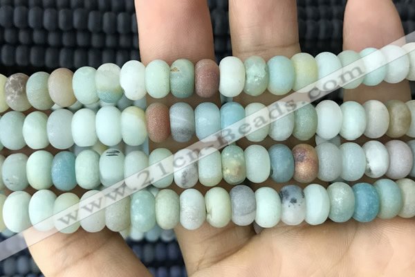 CRB5070 15.5 inches 5*8mm rondelle matte amazonite beads wholesale