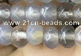 CRB5112 15.5 inches 4*6mm faceted rondelle grey agate beads