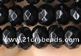 CRB5113 15.5 inches 4*6mm faceted rondelle black agate beads
