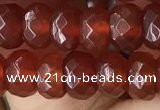 CRB5114 15.5 inches 4*6mm faceted rondelle red agate beads