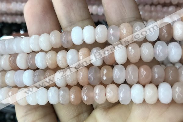 CRB5153 15.5 inches 5*8mm faceted rondelle pink aventurine beads