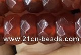 CRB5162 15.5 inches 5*8mm faceted rondelle red agate beads