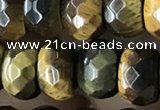 CRB5166 15.5 inches 5*8mm faceted rondelle yellow tiger eye beads