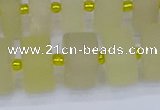CRB521 15.5 inches 7*14mm tyre matte lemon quartz beads
