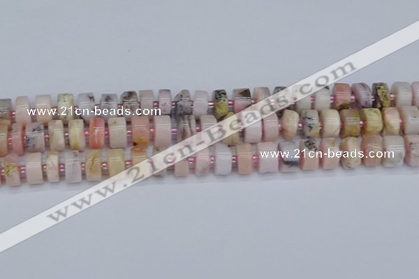 CRB544 15.5 inches 6*12mm tyre natural pink opal gemstone beads