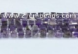 CRB5603 15.5 inches 7mm - 8mm faceted tyre amethyst beads
