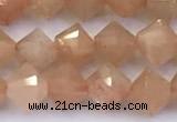 CRB5775 15 inches 5*5mm faceted sunstone beads