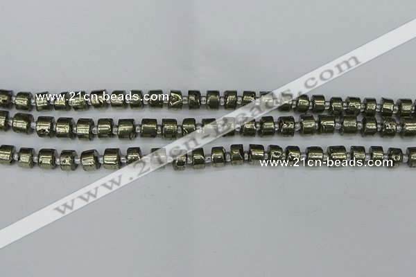 CRB624 15.5 inches 5*8mm tyre pyrite gemstone beads