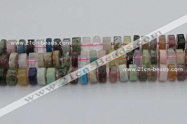 CRB675 15.5 inches 8*16mm tyre mixed gemstone beads wholesale