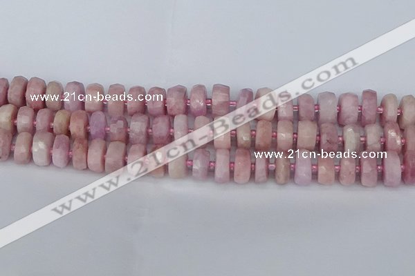 CRB827 15.5 inches 7*12mm faceted rondelle kunzite beads