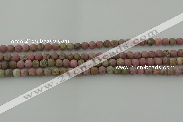 CRC1001 15.5 inches 6mm round matte rhodochrosite gemstone beads