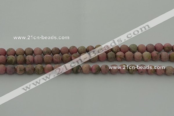 CRC1002 15.5 inches 8mm round matte rhodochrosite gemstone beads
