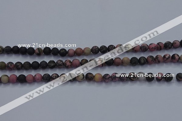 CRD23 15.5 inches 4mm round matte rhodonite beads wholesale