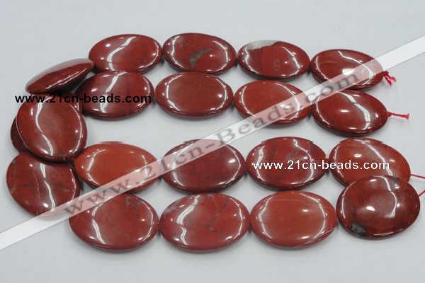 CRE14 16 inches 30*40mm oval natural red jasper beads wholesale