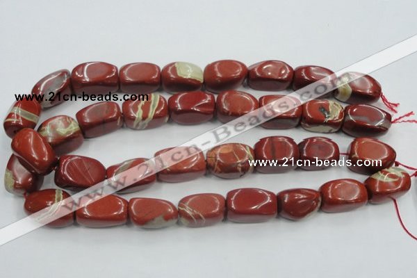 CRE21 16 inches 16*25mm nugget natural red jasper beads wholesale