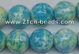 CRF106 15.5 inches 16mm round dyed rain flower stone beads wholesale