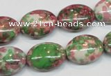 CRF33 15.5 inches 13*18mm oval dyed rain flower stone beads wholesale