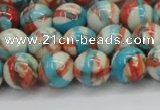 CRF401 15.5 inches 10mm round dyed rain flower stone beads wholesale