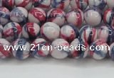 CRF405 15.5 inches 6mm round dyed rain flower stone beads wholesale