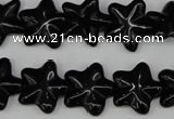 CRG21 15.5 inches 16*16mm star black agate gemstone beads wholesale