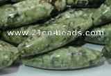 CRH108 15.5 inches 12*40mm rice rhyolite beads wholesale
