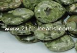 CRH48 15.5 inches 18*25mm flat teardrop rhyolite beads wholesale