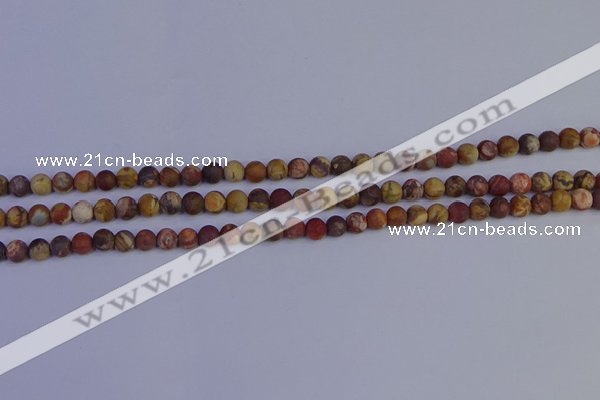 CRH510 15.5 inches 4mm round matte rhyolite gemstone beads