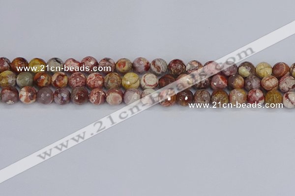 CRH520 15.5 inches 8mm faceted round rhyolite gemstone beads