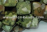 CRH74 15.5 inches 15*15mm faceted rhombic rhyolite beads wholesale