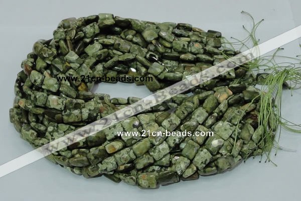 CRH78 15.5 inches 10*14mm faceted rectangle rhyolite beads wholesale