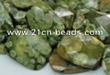 CRH80 15.5 inches 15*20mm faceted rectangle rhyolite beads wholesale