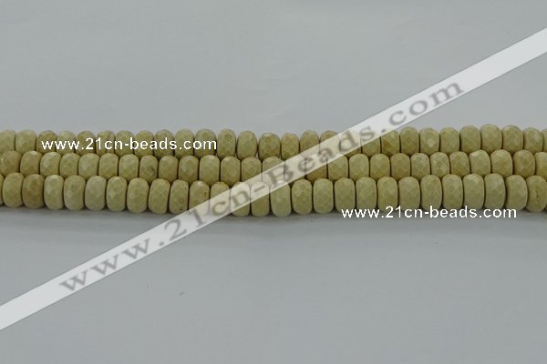 CRI222 15.5 inches 6*10mm faceted rondelle riverstone beads