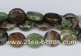 CRJ02 15.5 inches 12mm flat round african prase jasper beads wholesale