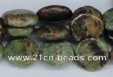 CRJ03 15.5 inches 16mm flat round african prase jasper beads wholesale