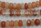CRJ206 15.5 inches 7*12mm rondelle natural red jade beads