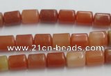 CRJ207 15.5 inches 8*10mm column natural red jade beads