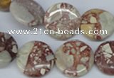 CRM03 15.5 inches 18mm coin red mud jasper gemstone beads wholesale
