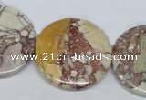 CRM04 15.5 inches 30mm coin red mud jasper gemstone beads wholesale