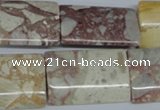 CRM09 15.5 inches 20*30mm flat tube red mud jasper beads wholesale